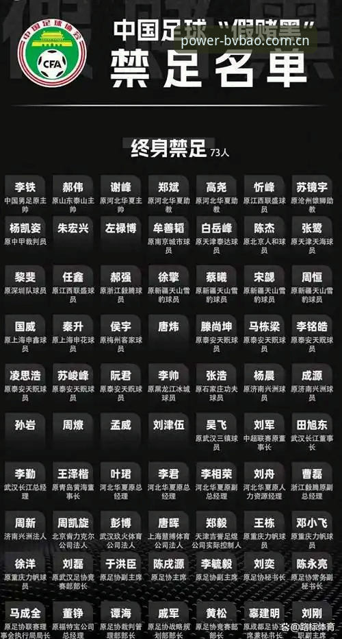 宝威体育赛事信息解读指南：从足协禁足名单看足球圈整治行动